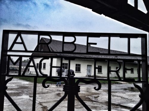 The Gates of Dachau Concentration Camp in Germany