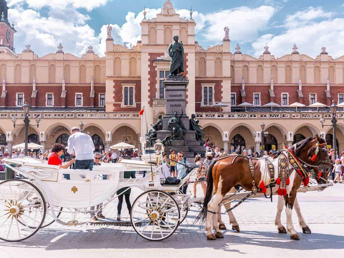 Horse and carriage in Krakow Poland