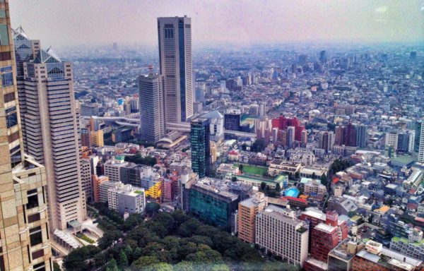 Tokyo from above on a cloudy day