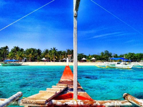 The boat arriving onto the beach of Virgin Island