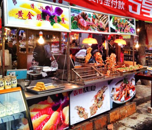 Some of the traditional food stalls in Xi'an, China