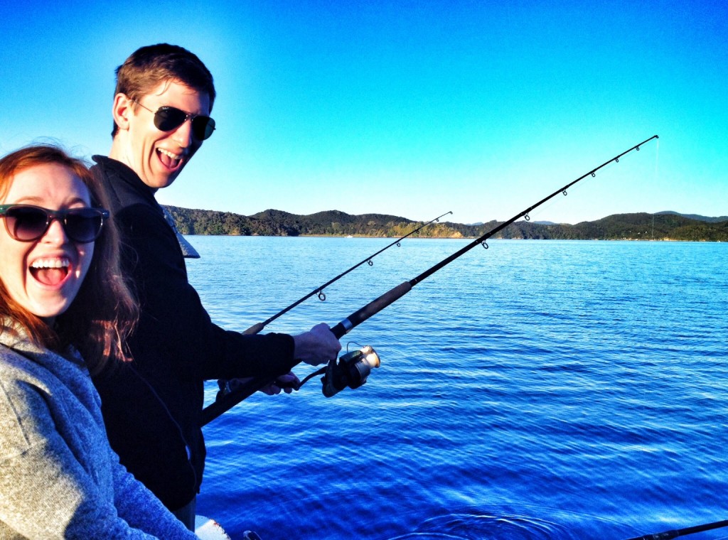 Fishing aboard the Rock Overnight Adventure Cruise on the Bay of Islands in New Zealand