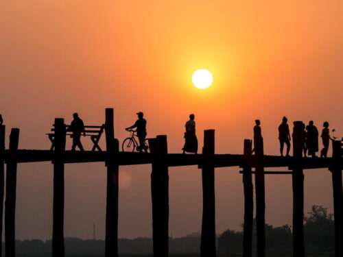 Myanmar U Bein Bridge in Mandalay