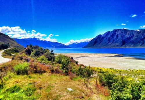 Stunning scenery on the drive from Queenstown to Glacier Country on the South Island of New Zealand