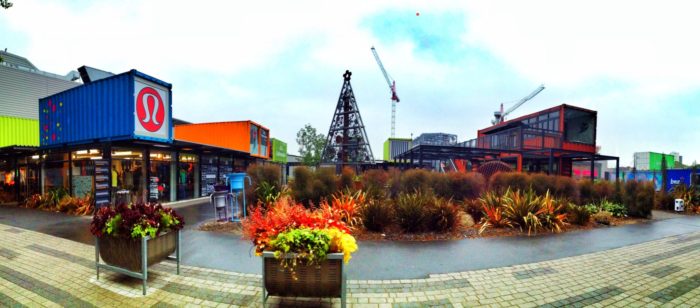 Exploring the shipping container mall in Christchurch, New Zealand