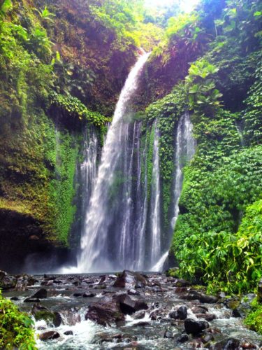 The second waterfall off the beaten path in Lombok, Indonesia