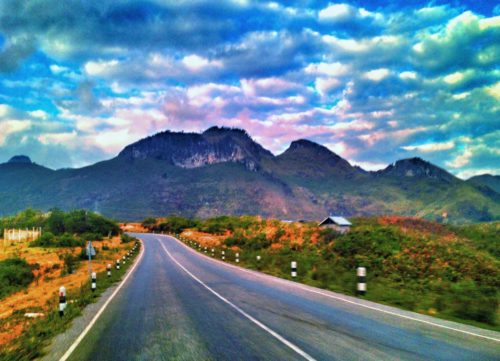 Stunning mountain scenery driving through Laos
