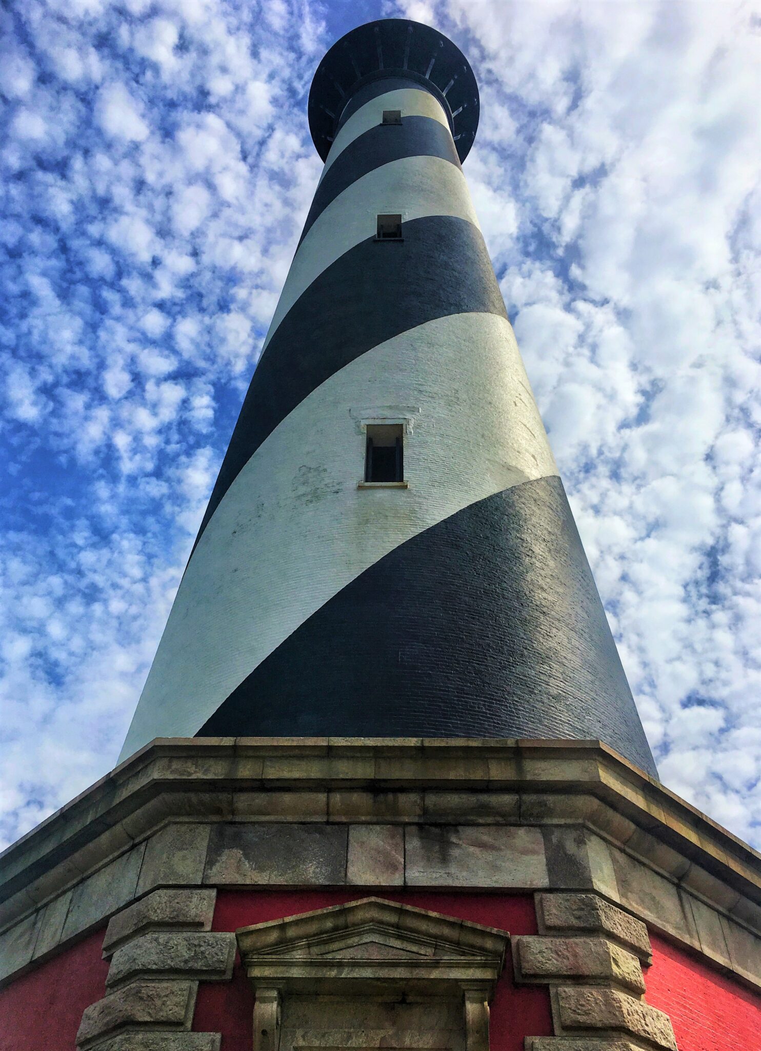 A straight up view of Cape Hatteras Lighthouse