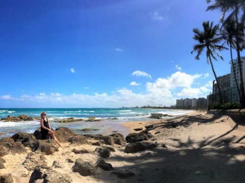Woman on the beach in Puerto Rico