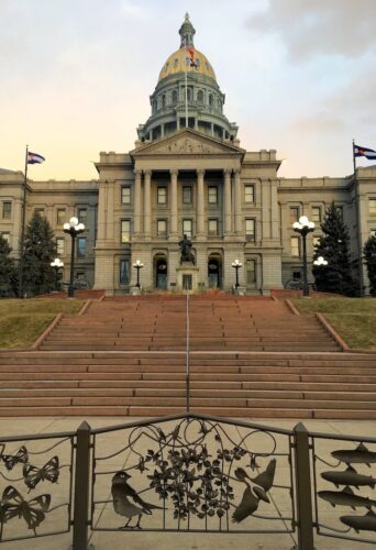 Colorado State Capitol Building at sunset