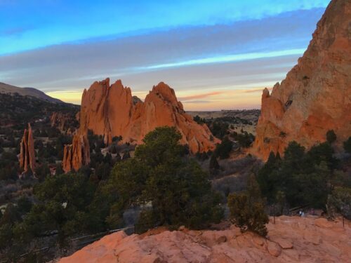 The jagged red rocks of Garden of the Gods