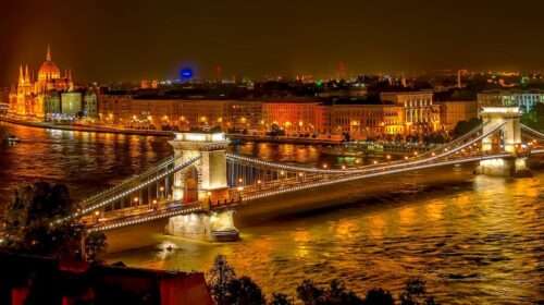 Szechenyi Chain Bridge in Budapest, Hungary