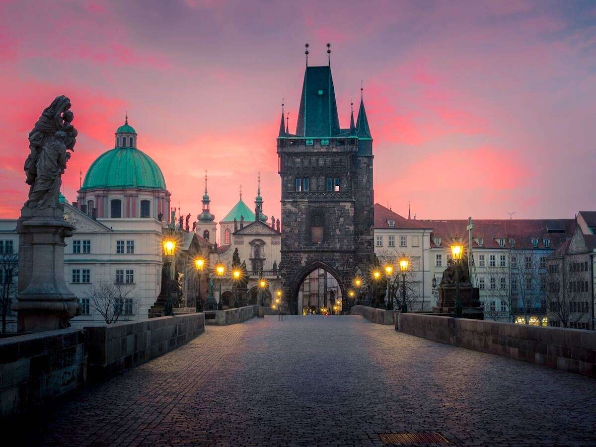 Sunset at the Charles Bridge, Prague