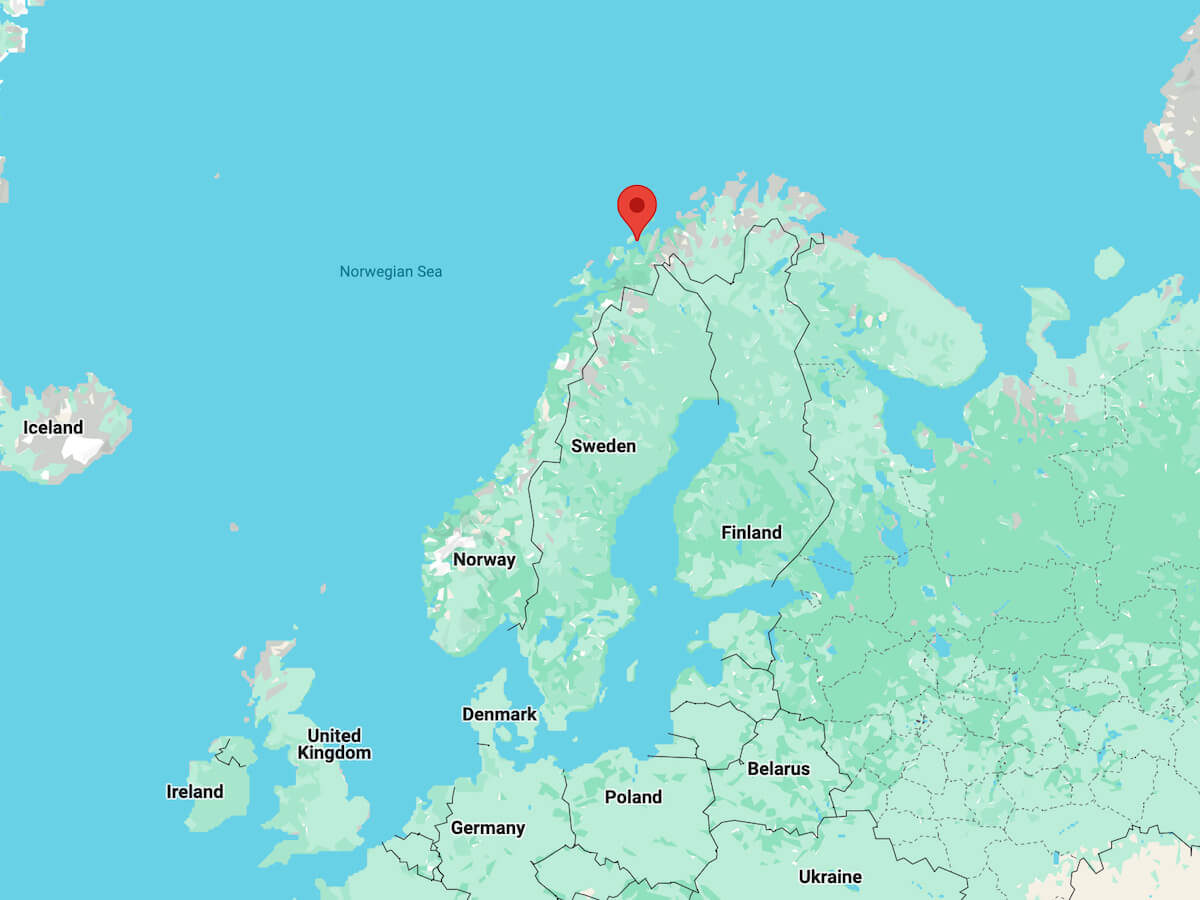 Tromso Location on a Map of Europe