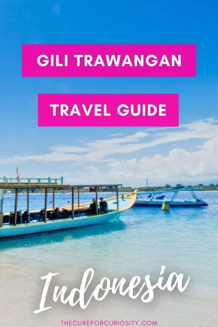 Scenic view of boats on clear blue water in Gili Trawangan, Indonesia.