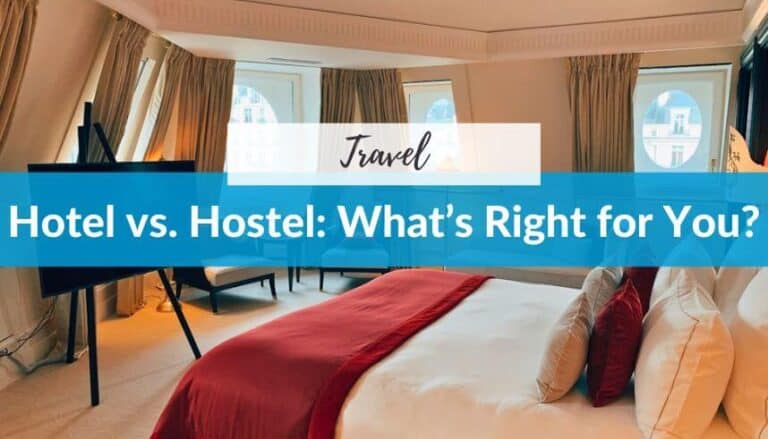 Comfortable hotel room with large bed and scenic window view for travel accommodation comparison.