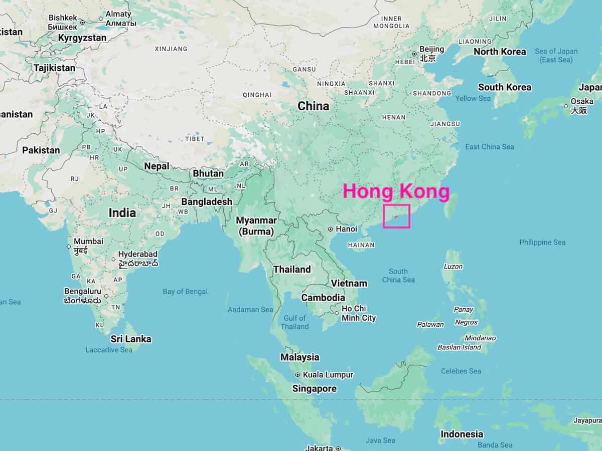 Hong Kong Location on a World Map