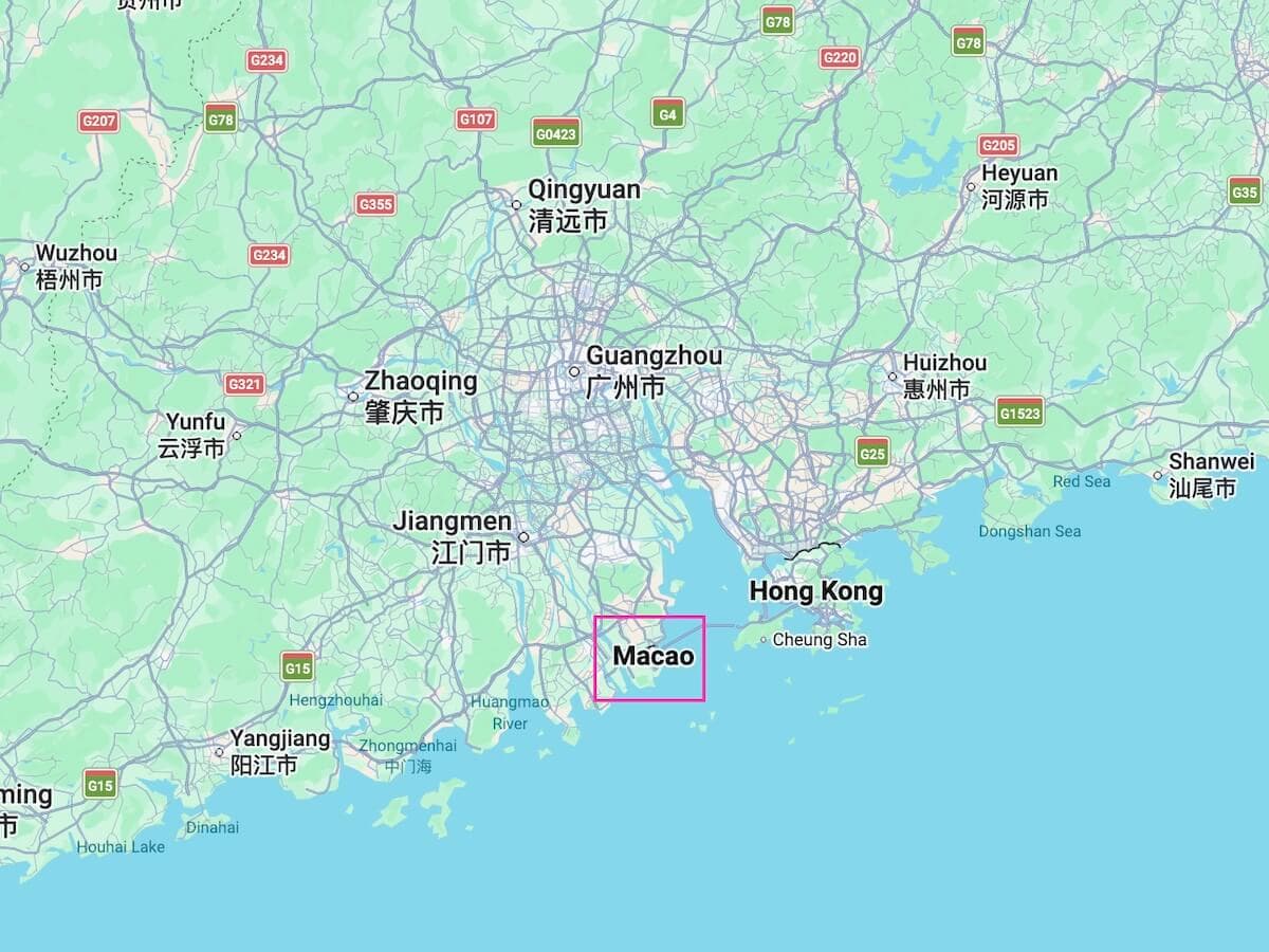 Macau Location by Hong Kong